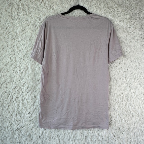 ALL SAINTS Slim Fit T Shirt Mens XL Organic Cotton Short Sleeve Purple Gray - Picture 2 of 8